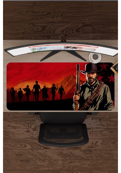 Red Dead Redemption 2 Dikişli Kauçuk Oyuncu Mousepad V3 - 90x40 Xxl Gaming Mouse Pad