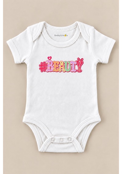 Babylimon Beauty Beyaz Kısa Kollu Çıtçıtlı Bebek Zıbını Beyaz - 930083920 Beyaz