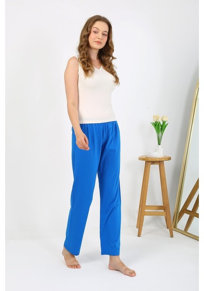 Akbeniz Kadın Penye Düz Tek Alt Pijama 27535 Mavi