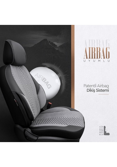 Advanced Design Özel Tasarım Premium Deri-Keten Ekstra Destekli Universal Oto Koltuk Kılıfı Tam Set