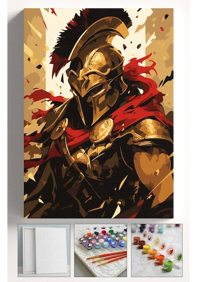 Sayılarla Boyama Seti Numaralı Tuval Fırça Boya Askı Aparatı Dahil Set 40x50 Cm - Spartaküs
