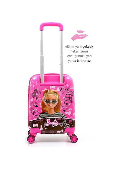 Gedox Kids Barbie Lisanslı Pembe Kız Çocuk Valizi Şık Ve Eğlenceli Tasarım Hafif Ve Dayanıklı Pembe