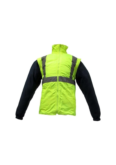 Junıor Jn1003 Fosforlu Oxford 5+1 İçi Çıkmalı Parka Sarı M Beden Lacivert-Sarı