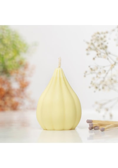 Dekoratif Oval Organik Soya Mum Sarı