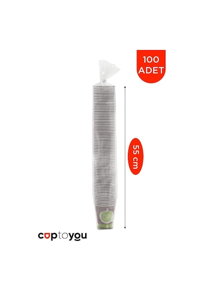 100 Parça Tek Kullanımlık Karton Bardak 6 Oz, Otomat Bardakları 150 Ml, Taste Quality Küçük Kağıt Bardaklar, Pa Diğer