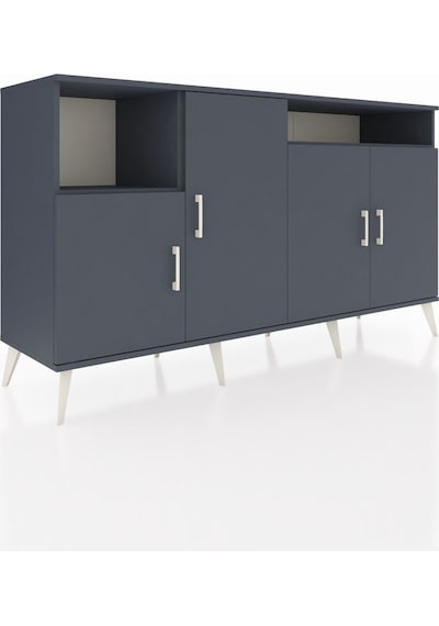 Hyperion Konsol 5 Raflı 4 Kapaklı 176x44x99 Antrasit-antrasit Antrasit-antrasit