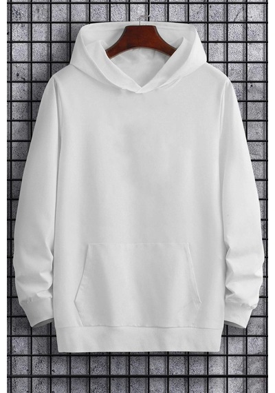 Uyguntarz Unisex Ac Dc Baskılı Kapüşonlu Sweatshirt beyaz