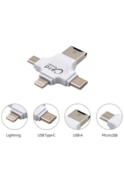 4419 Lightning Type C 3.1 Micro Usb Tf Kart Okuyucu Apple Uyumlu iPhone Otg Çe