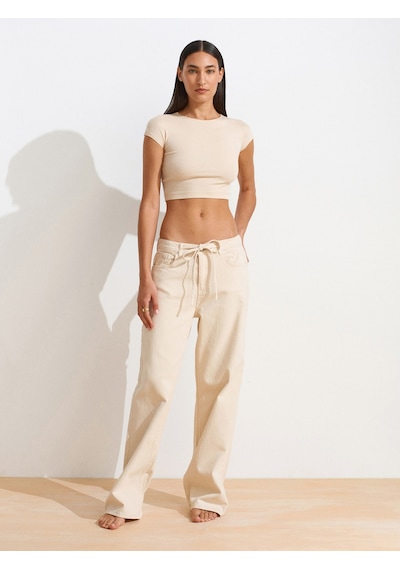 Dilvin 30528 Pamuk Ve Modal Karışımlı Crop Top-taş Taş
