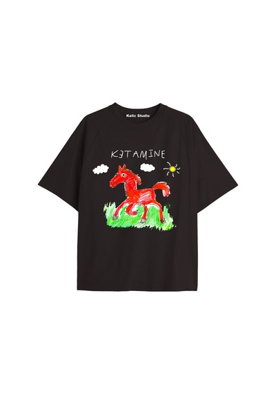 Kalic Studio Y2k Vintage Unisex Oversize T-shirt Siyah