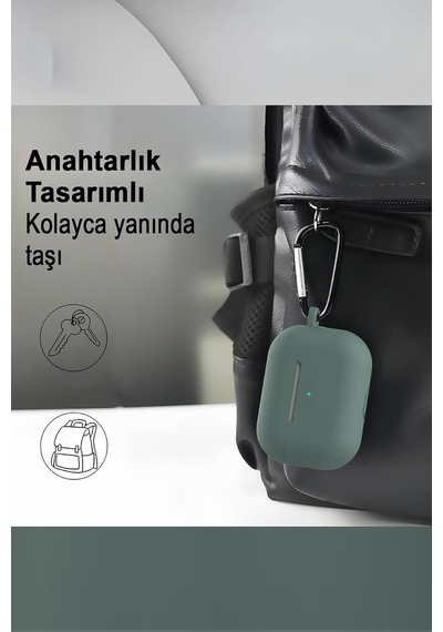 Premium Lansman Kılıf Kadife İç Astarlı Darbe Emici Silikon Soo-156 Mavi Airpods Pro 2 İle Uyumlu