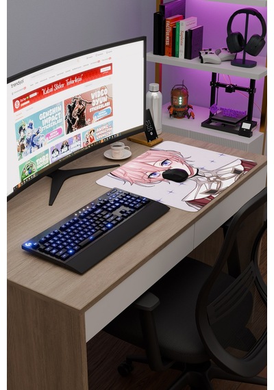 Dahlia Genshin Impact Anime Gacha V3 - 48x40 Xl Gaming Mouse Pad Fare Altlığı