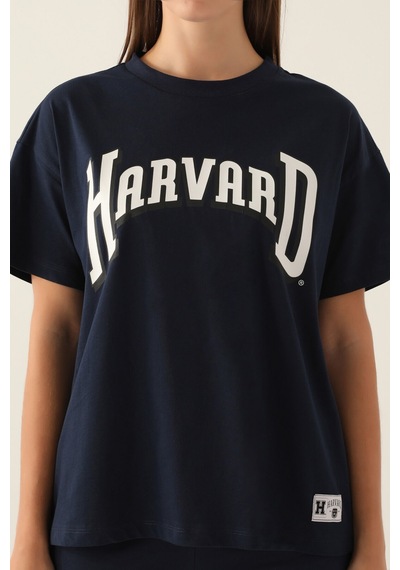 Harvard Patterned Lacivert Kadın T-shirt 5274-42834 Lacivert