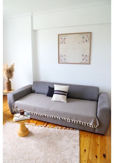 Yıldız Kahverengi Oturma Yerini Kapatan Koltuk, Çekyat, Kanepe Örtüsü/ Şalı 115x200 Cm Kahverengi