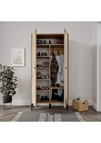 Massimo Aynalı,kapaklı,raflı Portmanto/ayakkabılık %100mdf