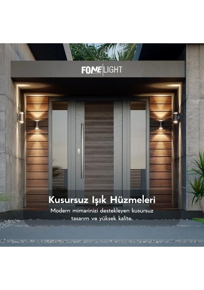 Fonelight Gala Duo Modern Cam Detaylı Çift Yönlü Alüminyum Aplik