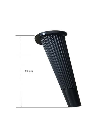 4 Adet Stil Açılı Konik Plastik Mobilya Ayak Siyah Altın 16 Cm Koltuk Ayağı