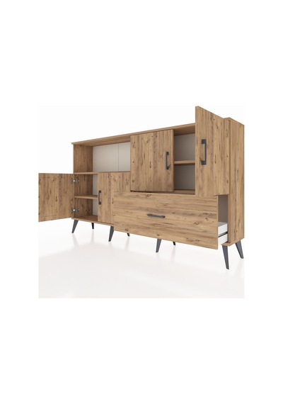 Arges Konsol 4 Raflı Tek Çekmeceli 4 Kapaklı 176x30x99 Çam-çam Çam-çam Arges Konsol 4 Raflı Tek Çekmeceli 4 Kapaklı 176x30x99 Çam-çam Çam-çam