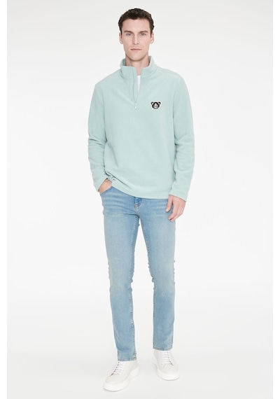 Ac&Co / Altınyıldız Classics Erkek Cagla Anti-pilling Tüylenme Yapmayan Soğuk Geçirmez Standart Fit Bato Yaka Sweatshirt Polar