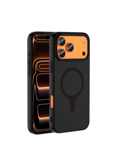 Apple iPhone Uyumlu 17 Pro Kılıf M-safe Şarj Özellikli Zore Aris Silikon Kapak Siyah