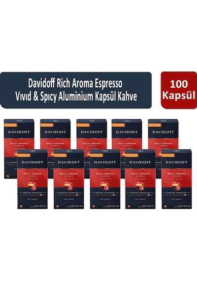 Davidoff Rich Aroma Espresso Vıvıd & Spıcy Kapsül Kahve 10 x 10'lu