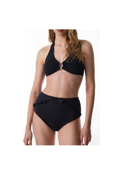 Penti Siyah New High Ruffle Bikini Altı