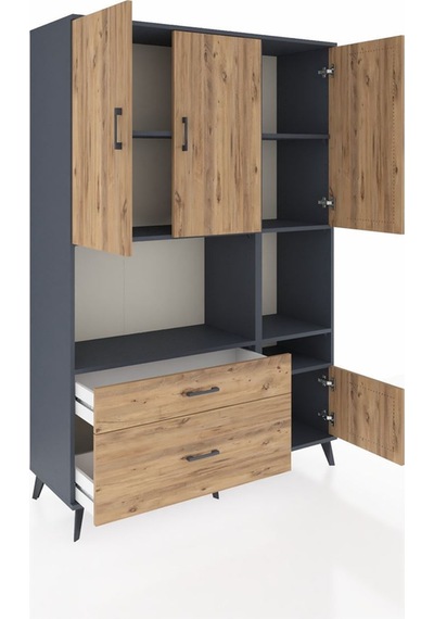 Hyperion Dolap 7 Raflı 2 Çekmeceli 4 Kapaklı 132x44x195 Antrasit-çam/çam Atlas Çam/atlas Çam Hyperion Dolap 7 Raflı 2 Çekmeceli 4 Kapaklı 132x44x195 Antrasit-çam/çam Atlas Çam/atlas Çam