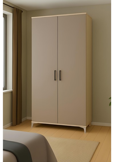 Deniz 2 Kapaklı Genç Odası Dolabı % 100 Mdf Kalitesi Rehau Kaplama Kapaklar Ağaç Ayaklar Vizon Deniz 2 Kapaklı Genç Odası Dolabı % 100 Mdf Kalitesi Rehau Kaplama Kapaklar Ağaç Ayaklar Vizon