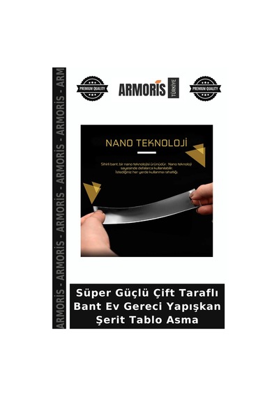 Süper Güçlü Çift Taraflı Bant Ev Gereci Yapışkan Şerit Tablo Asma 1 Adet