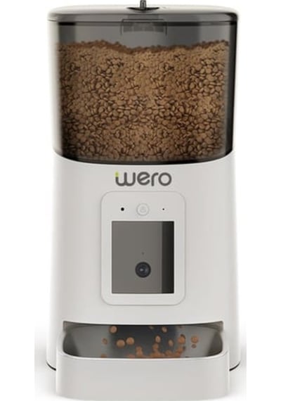 Wero 1080p Ayarlanabilir Kamera 6 Lt Wifi Kontrol Kedi / Köpek Besleyici Pet Feeder Metal Kase