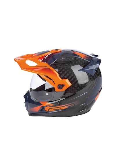 Klim Krios Pro Carbon Echo Adv Rally Motosiklet Kaskı Siyah Oranj Siyah / Oranj