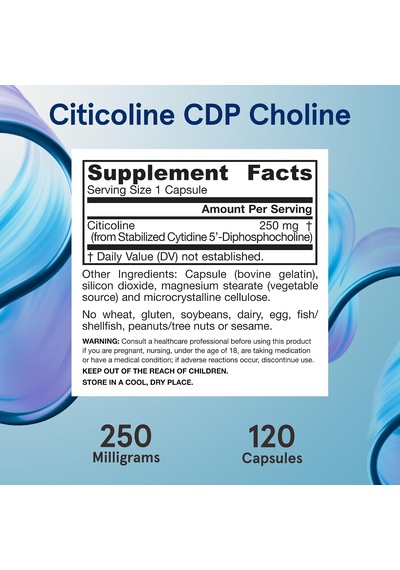 Jarrow Formulas, Citicoline, Cdp Choline, 250 Mg, 120 Capsules Orijinal Usa Menşeii Dmmedicineden