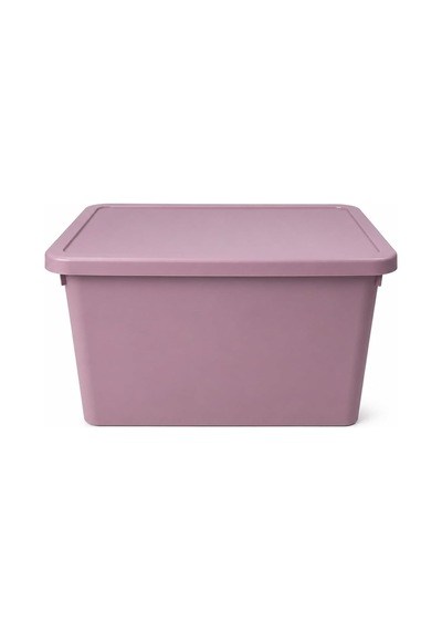 20 Litre Kapaklı Plastik Depolama Kutusu Organizer Kutu Çok Amaçlı Düzenleyici Saklama Kutusu E Pembe
