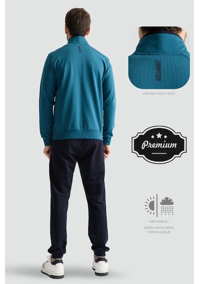 Shooter Sportswear Shooter Erkek Luxe Eşofman Takımı Rahat Kalıp Manşetli Minimal Logo Petrol Mavisi Shooter Sportswear Shooter Erkek Luxe Eşofman Takımı Rahat Kalıp Manşetli Minimal Logo Petrol Mavisi