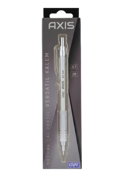 Kraf Axis Versatil Kalem 0.7mm Gümüş Mp-160 Gümüş Gri