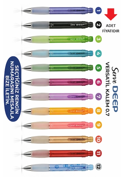 Mekanik Versatil Uçlu Kalem Pastel Doğa Serisi 0.7 Ergonomik Tutuş Renk Seçenekli Çok Renkli