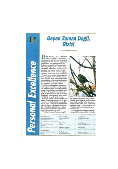 Personal Excellence - Yaşam Rotanızı Keşfedin - Geçen Zaman Değil,biziz - Retro Eski Basım Koleksiyon Ocak 2004 Yıl:5 Sayı:51