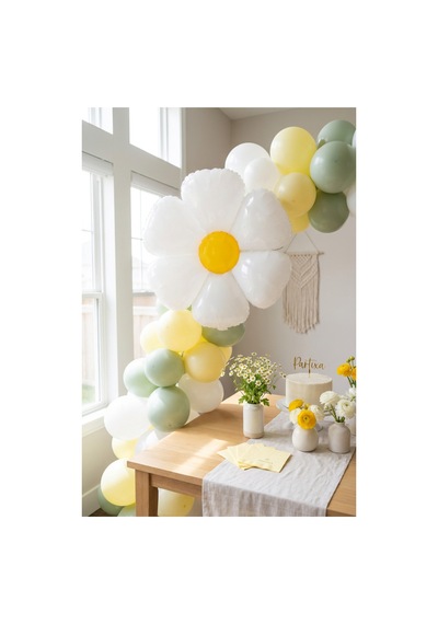 Papatya Folyo Balon 40x50 Cm Bahar Yaz Çiçek Temalı Doğum Günü Parti Süsü Çok Renkli