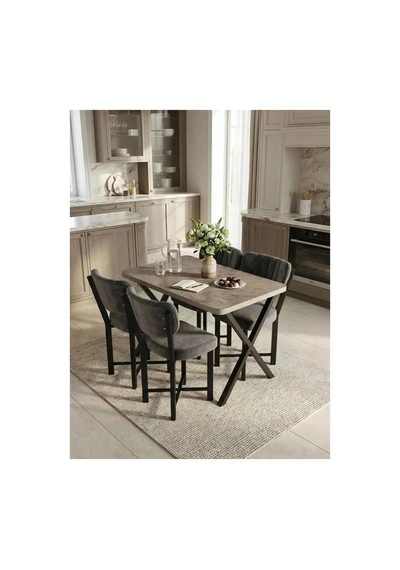 Manyas Masa Takımı 70x110 Cm Traverten Manyas Masa Takımı 70x110 Cm Traverten