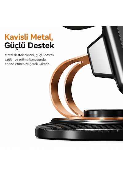 Bluetooth 5.3 Hoparlörlü & Bluetoothsuz Kullanımlı 360 Döner Telefon Tablet Tutucu Stand