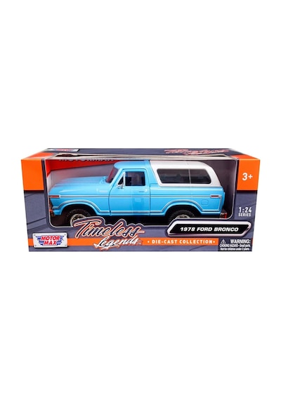 1978 Ford Bronco Hard Top 1:24 Ölçek Die-cast Metal Model Araba - Mavi/beyaz - Motor Max Çok Renkli