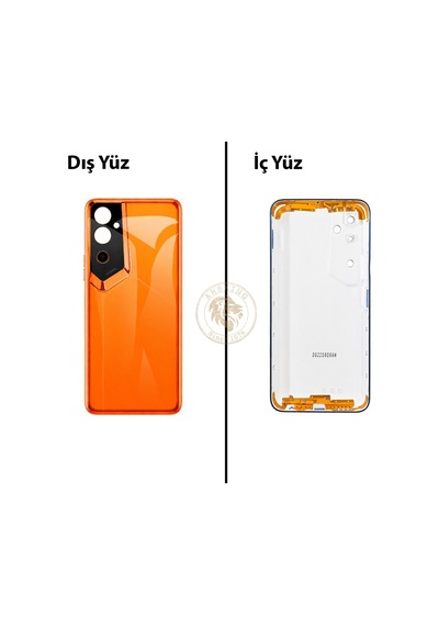 Tecno Pova Neo 2 Turuncu Uyumlu Lensli Arka Kapak Arka Cam Batarya Pil Kapağı Lazer Kesim Back Cover Diğer