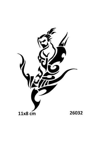 Airbrush Tattoo Öfkeli Tanrı Ok Yapışkanlı Stencil Süsleme Ve Boyama Kalıbı