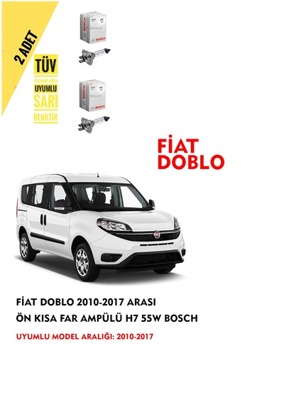 Fiat Doblo 2010-2017 Arası Ön Kısa Far Ampülü 2 Adet Sarı Renk