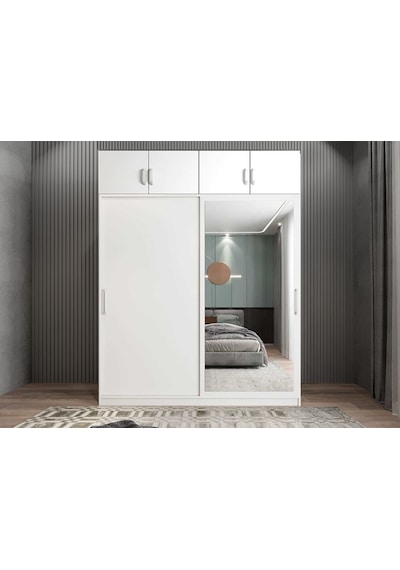 Porta Sürgü Kapaklı Dolap Gardırop Yüklüklü B 160 Cm Montaj Dahil