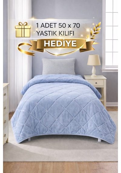 Welsoft Lüx Yorgan Tek Kişilik 155 X 215 Cm Mavi