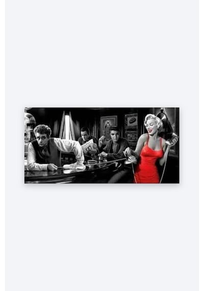 Tam Renk Marilyn Monroe Dekoratif Kanvas Duvar Tablosu Siyah