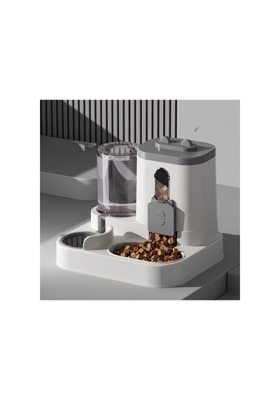 Kedi & Köpek Mama Ve Su Kabı 2.2l Mama + 800 Ml Su Hazneli Standlı Pratik Ve Hijyenik Besleme Seti
