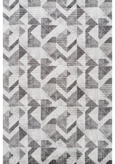 Villadia Home Textile Kaymaz Taban Modern Desen Halı Yolluk Leke Tutmaz Kolay Temizlenir Koridor Salon Yatak Mutfak Odası Vd4037gri Gri