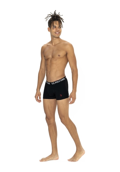 U.s. Polo Assn. Erkek Siyah - Bordo - Baskılı 3 Lü Boxer Siyah - Bordo - Baskılı